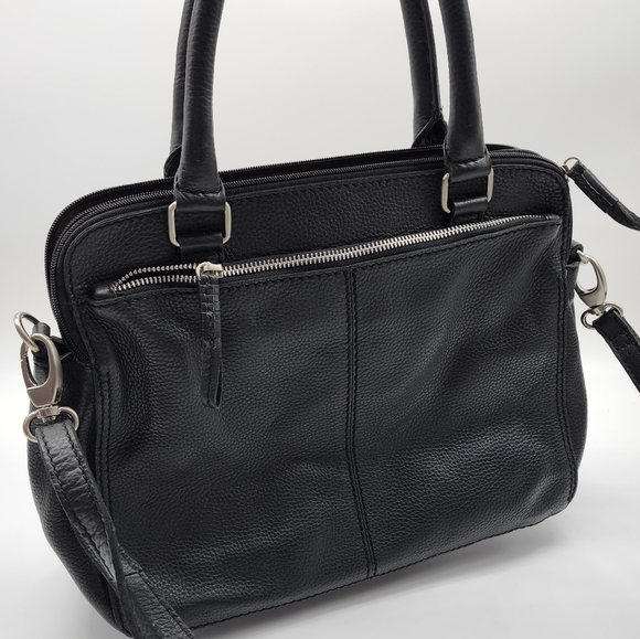 Colorado Black Leather Multi Compartment Large Cross Body Shoulder Tote Bag - Picture 2 of 16